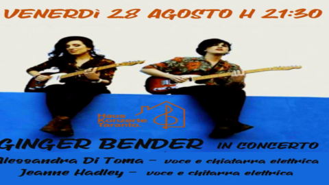 Venerdì 28 Agosto a Taranto Ginger Bender in Concerto