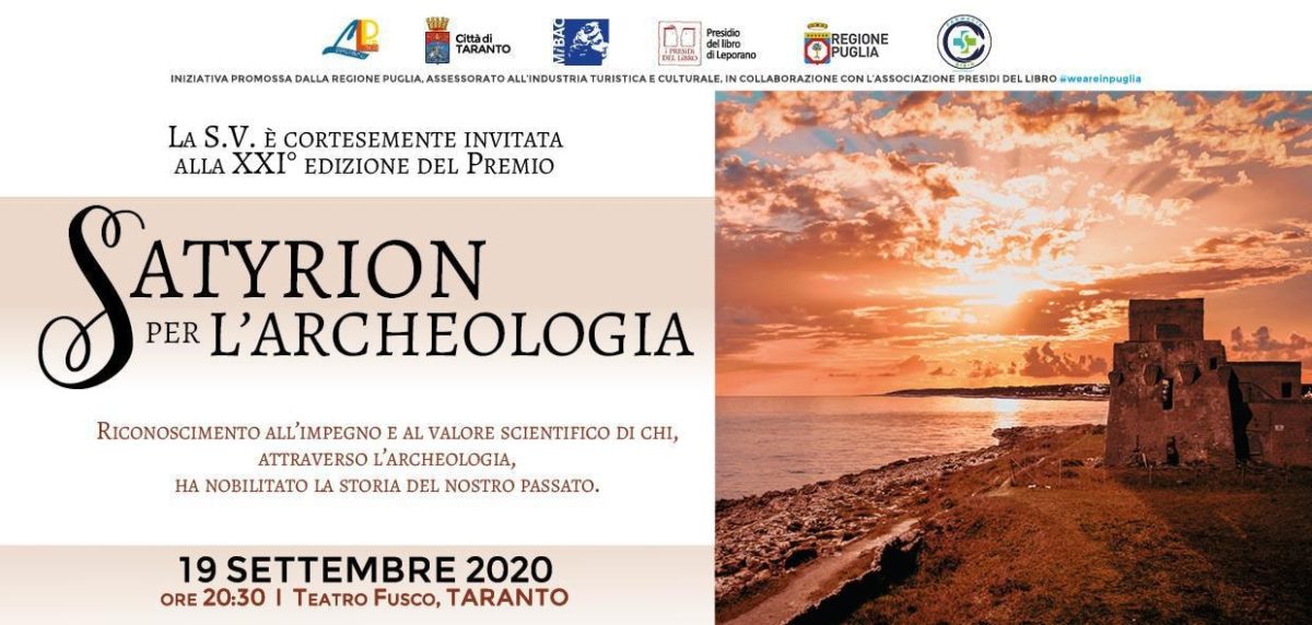 Satyrion per l'Archeologia il 19 settembre al Teatro Fusco di Taranto