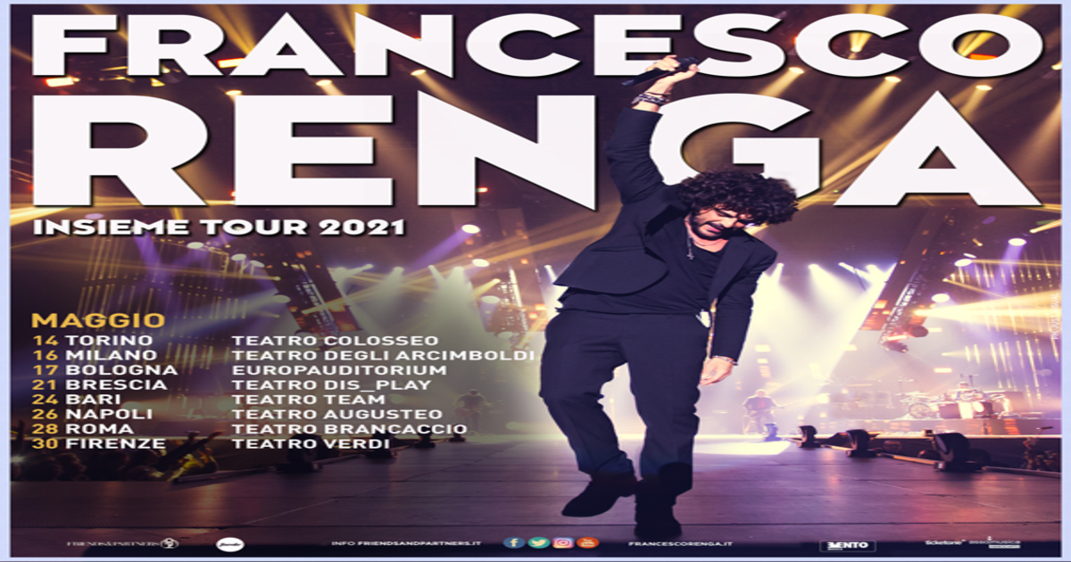 Francesco Renga nel 2021 con Insieme Tour